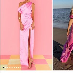 Elegant Pink One-Shoulder Dress